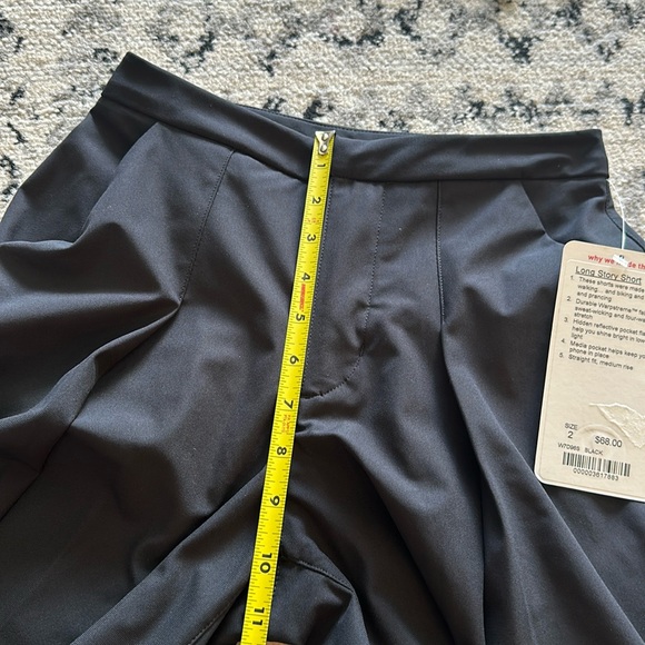 NWT Lululemon Athletica Long Story Short Shorts Black High Rise Women's Size 2 - Picture 12 of 14